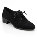 Azura Women's Suede Lace-Up Block Heel Shoes - Black - Women's Footwear > Heels > Lace-Up Block Heels - Eric Muller - Image 1