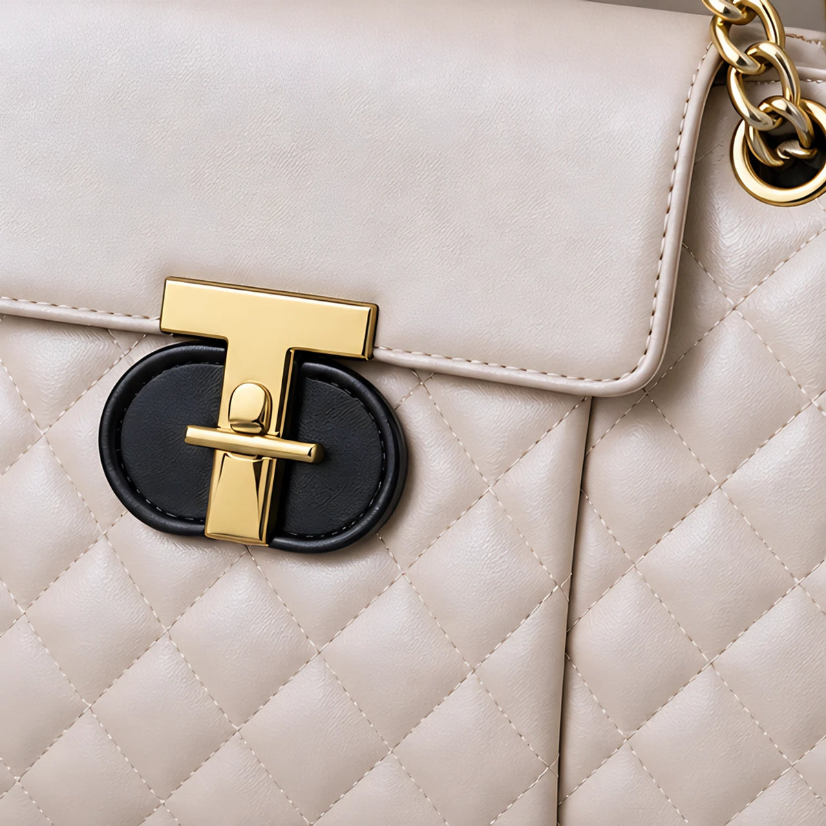 Belladine Structured Quilted Handbag - Pearl - accessories - Eric Muller - Image 3