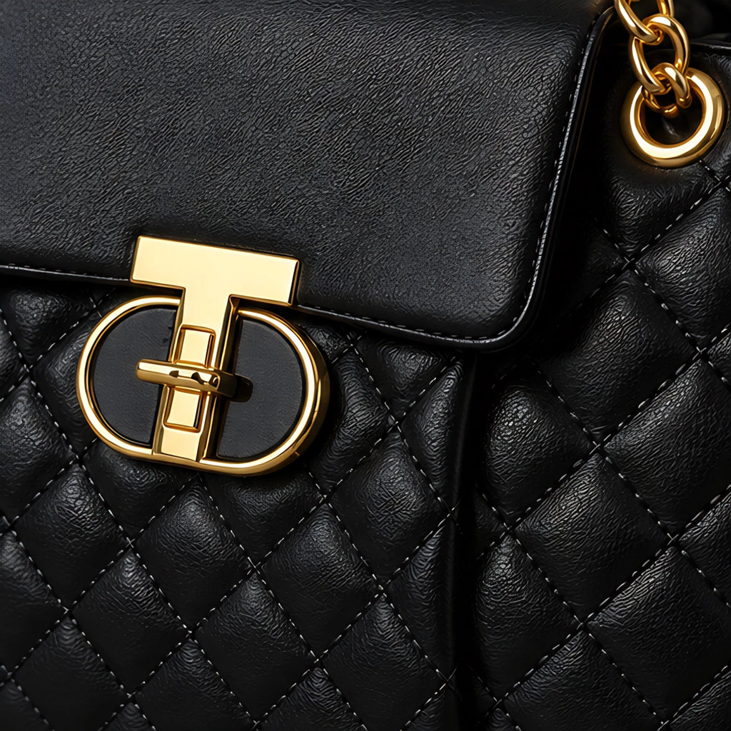 Belladine Structured Quilted Handbag - Charcoal - accessories - Eric Muller - Image 3