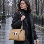 Belladine Structured Quilted Handbag - Beige - Accessories > Handbags > Quilted Handbags - Eric Muller - Image 1