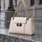 Belladine Structured Quilted Handbag - Pearl - Accessories > Handbags > Quilted Handbags - Eric Muller - Image 2