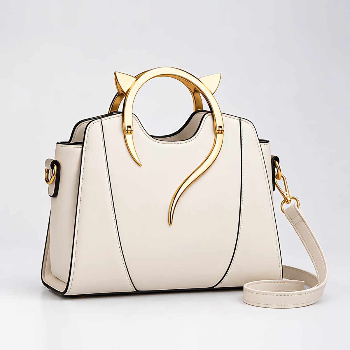 Bellatrix Women's Feline Top-Handle Crossbody Handbag - White - unisex - Eric Muller - Image 2