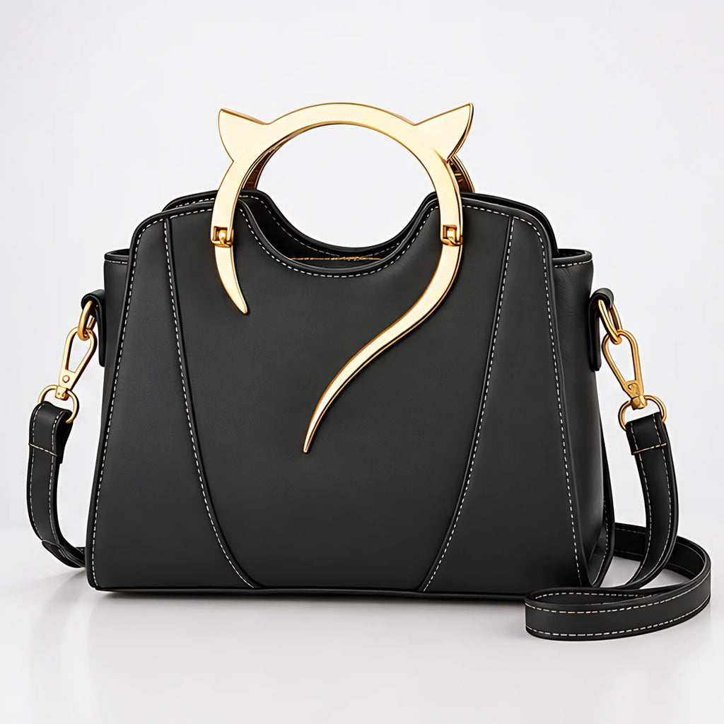 Bellatrix Women's Feline Top-Handle Crossbody Handbag - Black - unisex - Eric Muller - Image 2