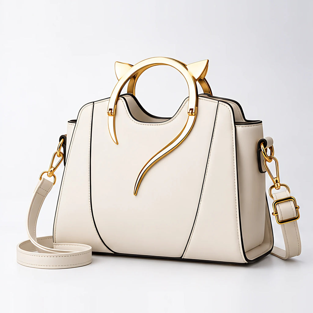 Bellatrix Women's Feline Top-Handle Crossbody Handbag - White - Accessories > Handbags > Crossbody Handbags - Eric Muller - Image 1