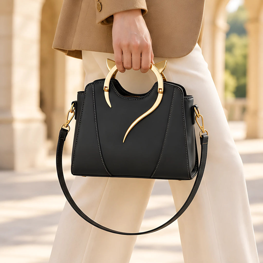 Bellatrix Women's Feline Top-Handle Crossbody Handbag - Black - male - Eric Muller - Image 3
