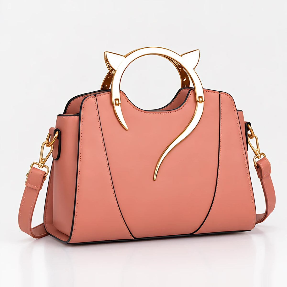 Bellatrix Women's Feline Top-Handle Crossbody Handbag - Pink - Accessories > Handbags > Crossbody Handbags - Eric Muller - Image 1