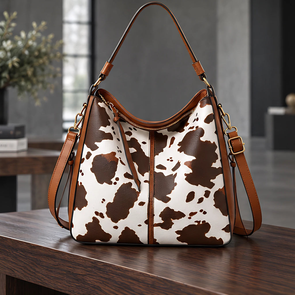 Bellcourt Women's Animal-Print Leather Tote with Matching Wristlet - Sienna Brown - Accessories > Handbags > Tote Bags - Eric Muller - Image 1