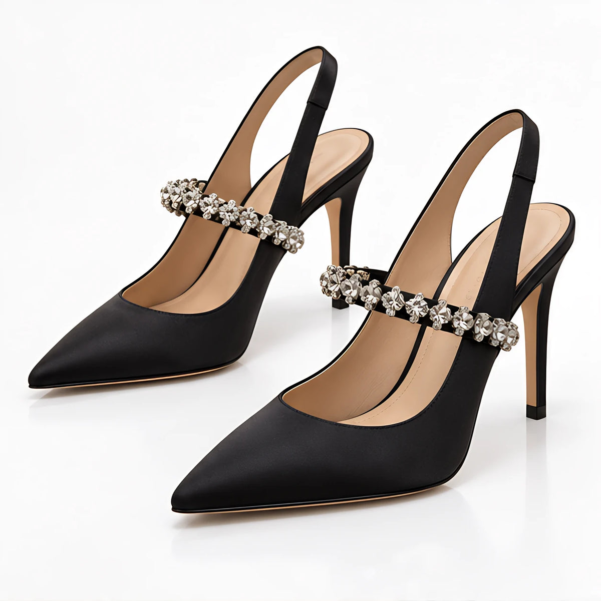 Bellora Women's Satin Slingback Stiletto Pumps - Black - wap - Eric Muller - Image 2