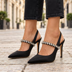 Bellora Women's Satin Slingback Stiletto Pumps - Black - wapfoot - Eric Muller - Image 3