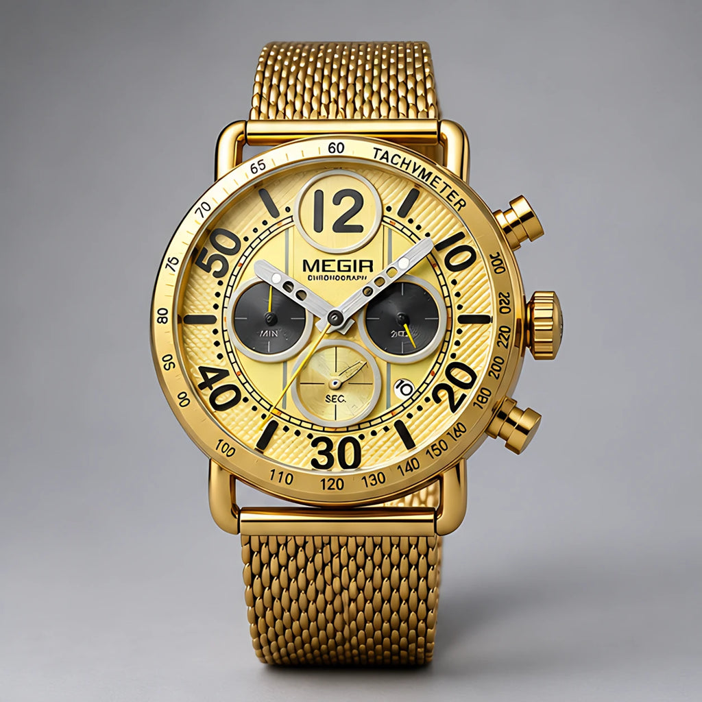 Belmont Men's Classic Chronograph Watch 44mm - Champagne - Accessories > Watches > Chronograph Watches - Eric Muller - Image 2