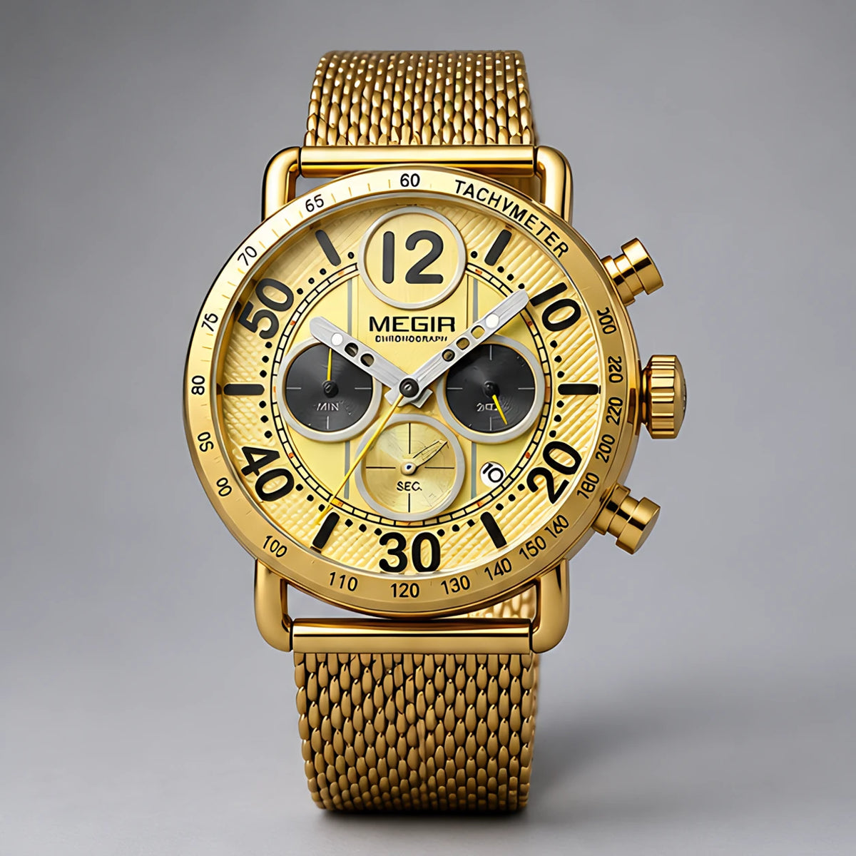 Belmont Men's Classic Chronograph Watch 44mm - Champagne - Accessories > Watches > Chronograph Watches - Eric Muller - Image 2