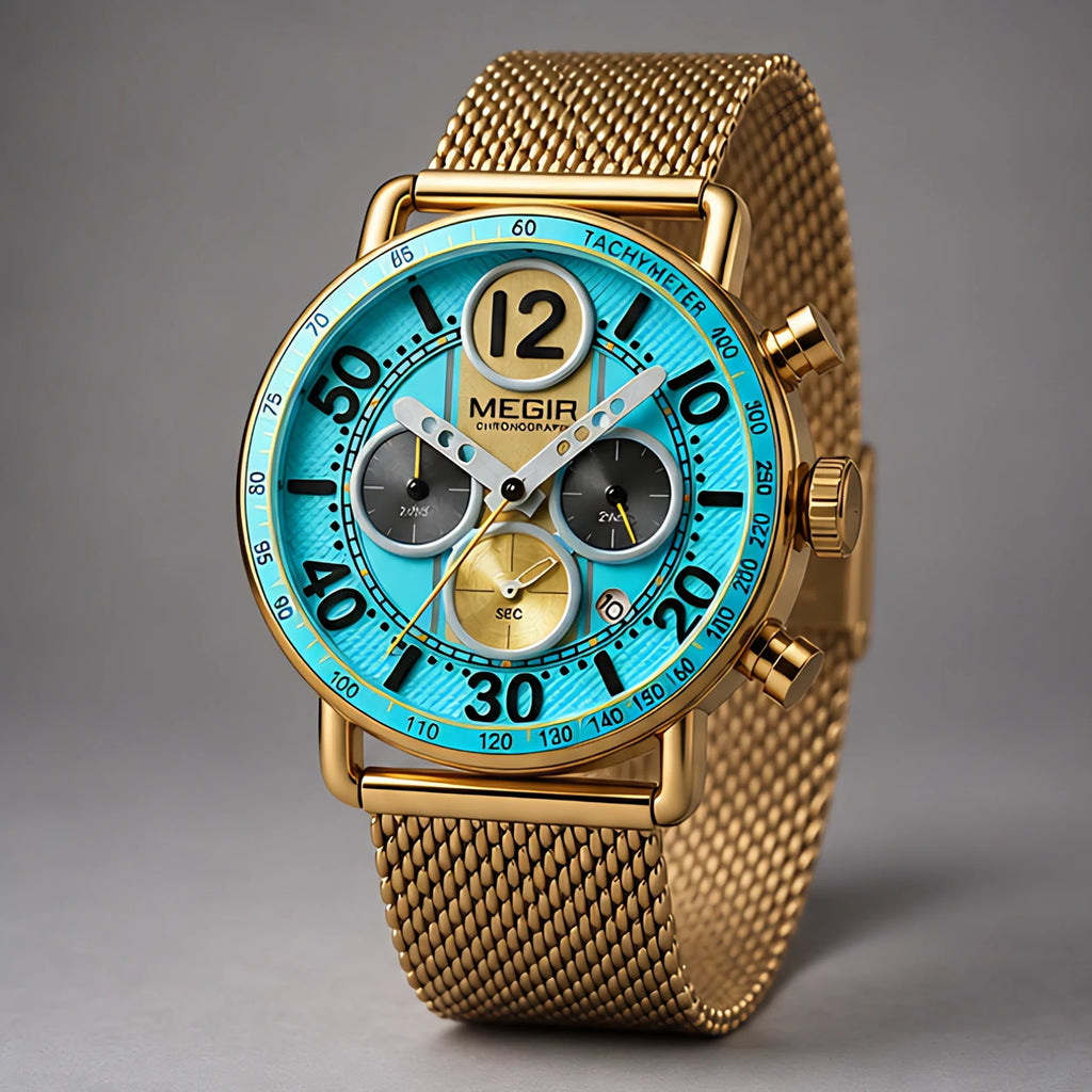 Belmont Men's Classic Chronograph Watch 44mm - Azure Coast - Accessories > Watches > Chronograph Watches - Eric Muller - Image 1