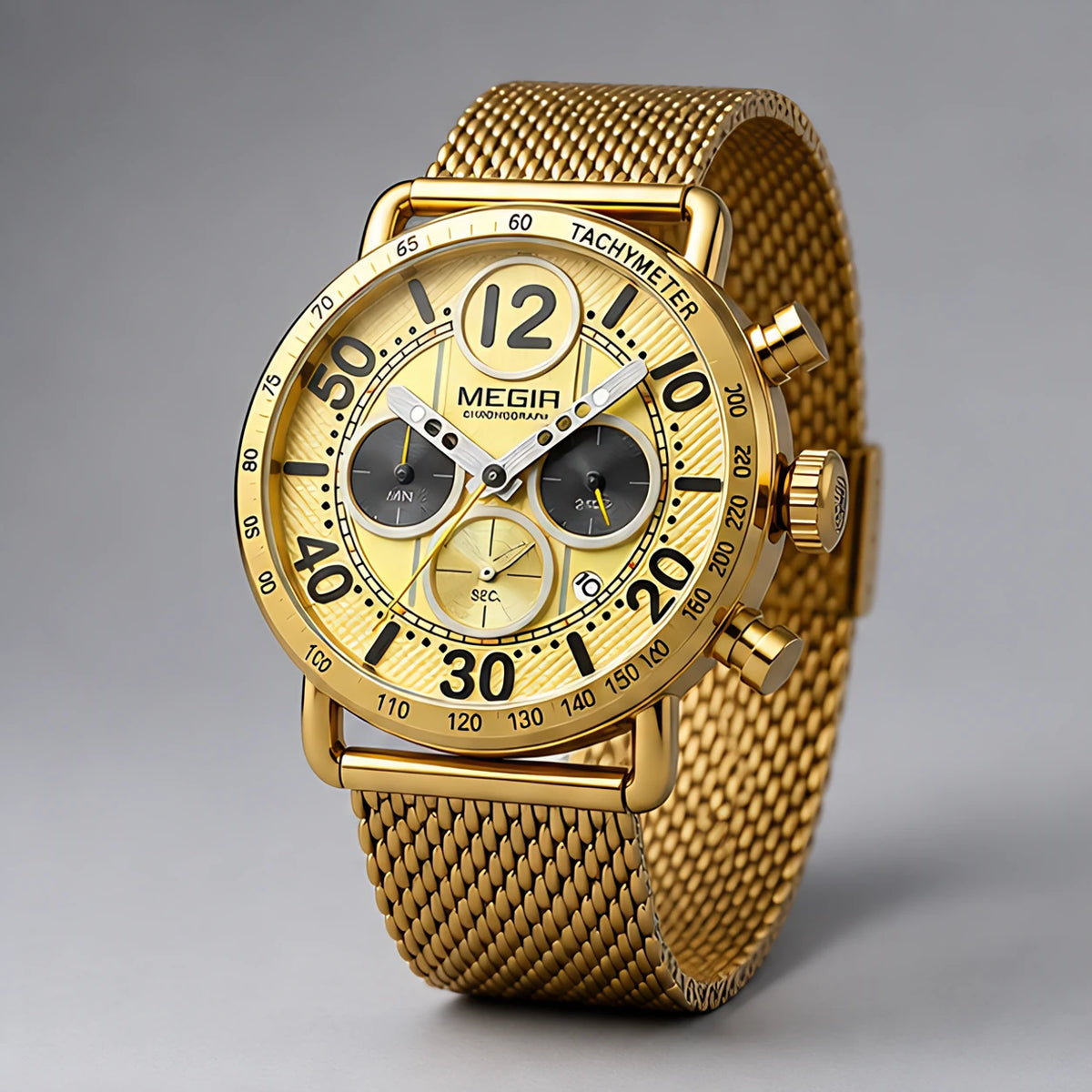 Belmont Men's Classic Chronograph Watch 44mm - Champagne - Accessories > Watches > Chronograph Watches - Eric Muller - Image 1