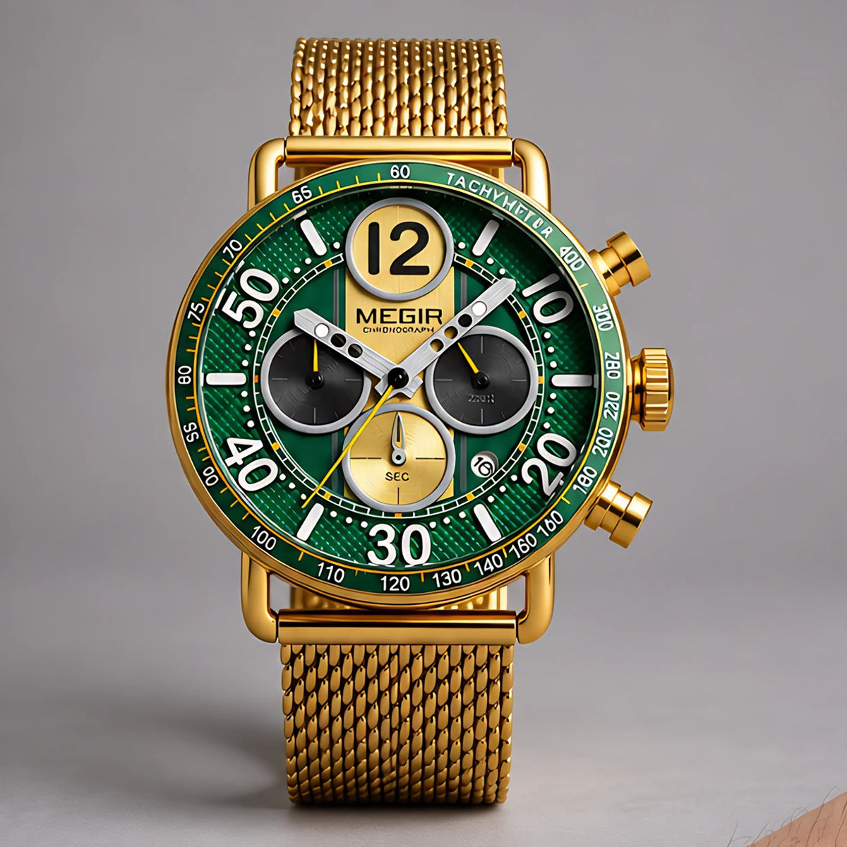 Belmont Men's Classic Chronograph Watch 44mm - Savile Green - Accessories > Watches > Chronograph Watches - Eric Muller - Image 2