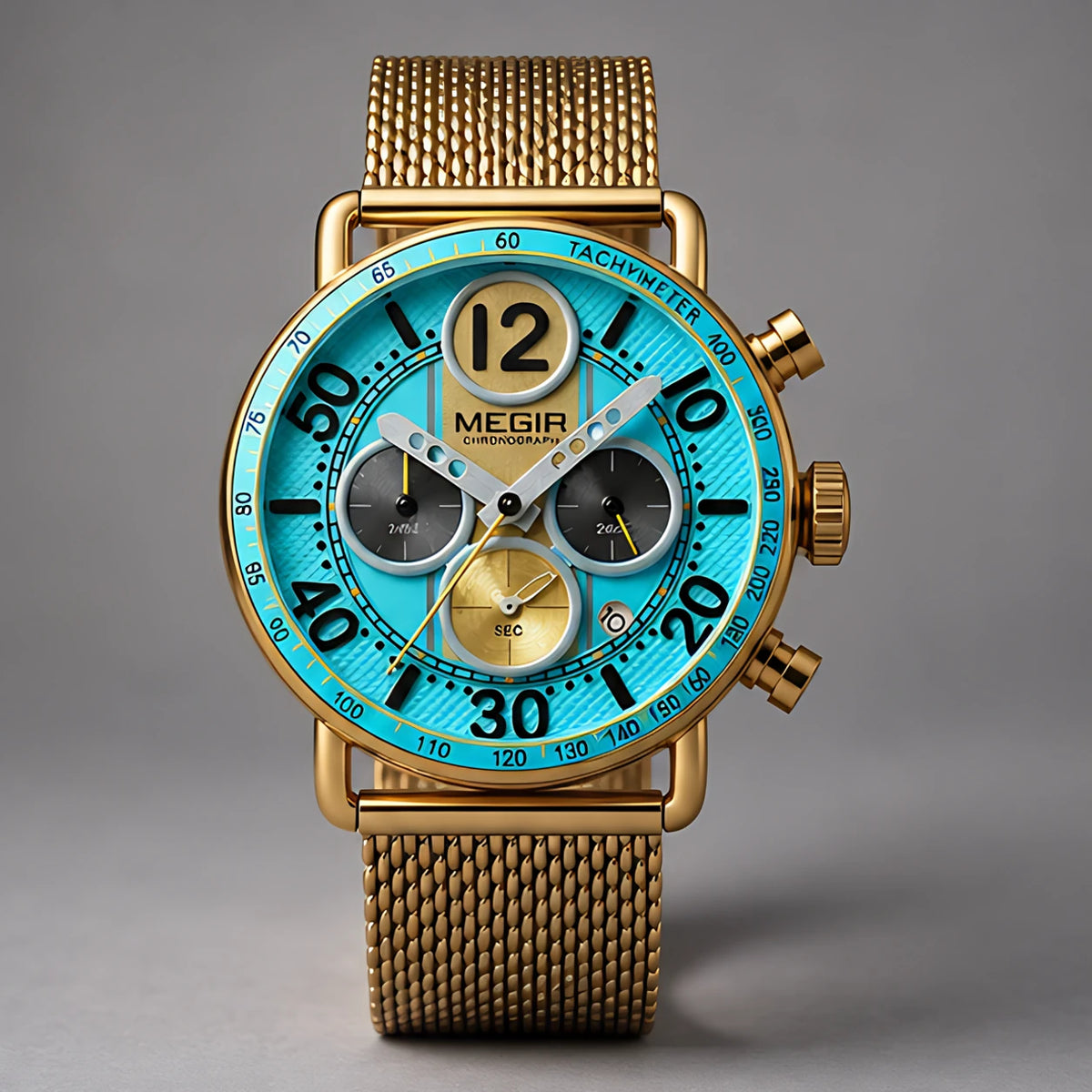 Belmont Men's Classic Chronograph Watch 44mm - Azure Coast - Accessories > Watches > Chronograph Watches - Eric Muller - Image 2