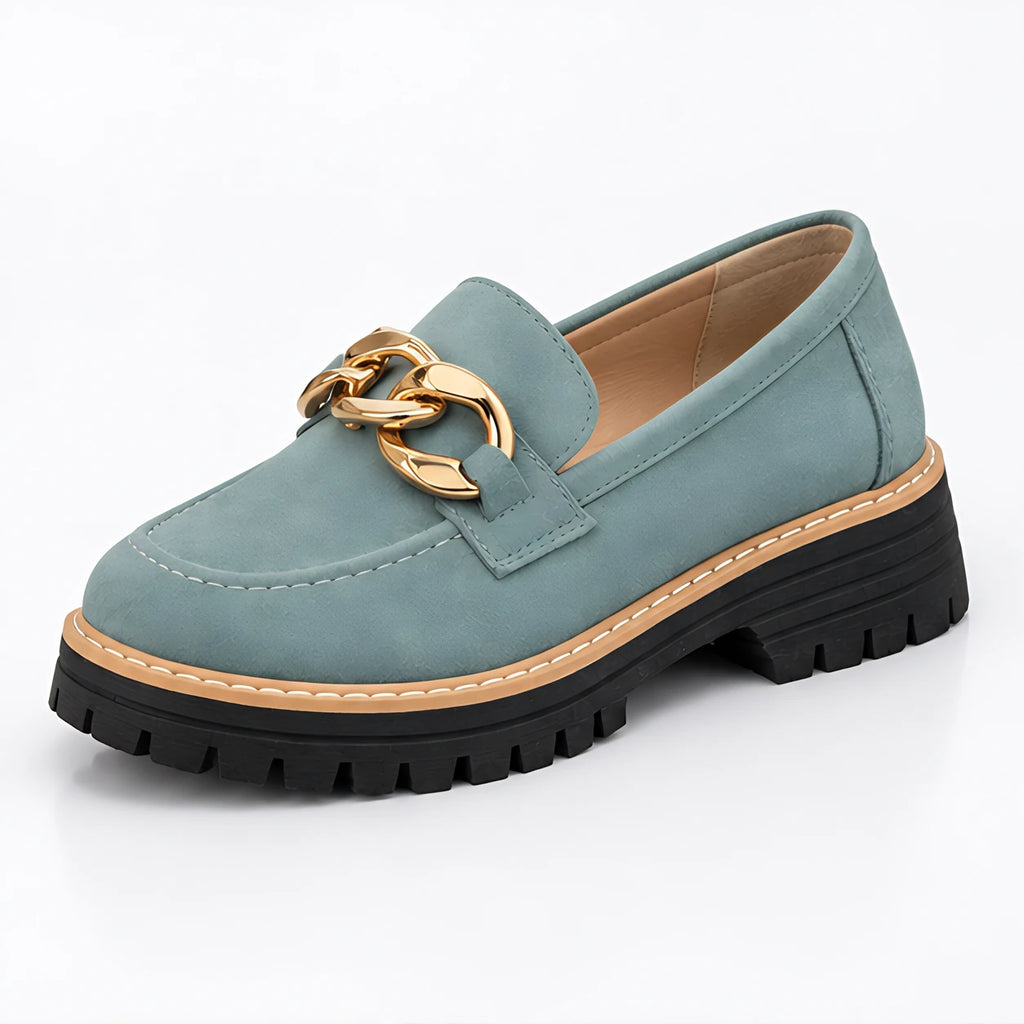 Blythe Women's Chunky Platform Suede Loafers - Green - Footwear > Loafers > Platform Loafers - Eric Muller - Image 1