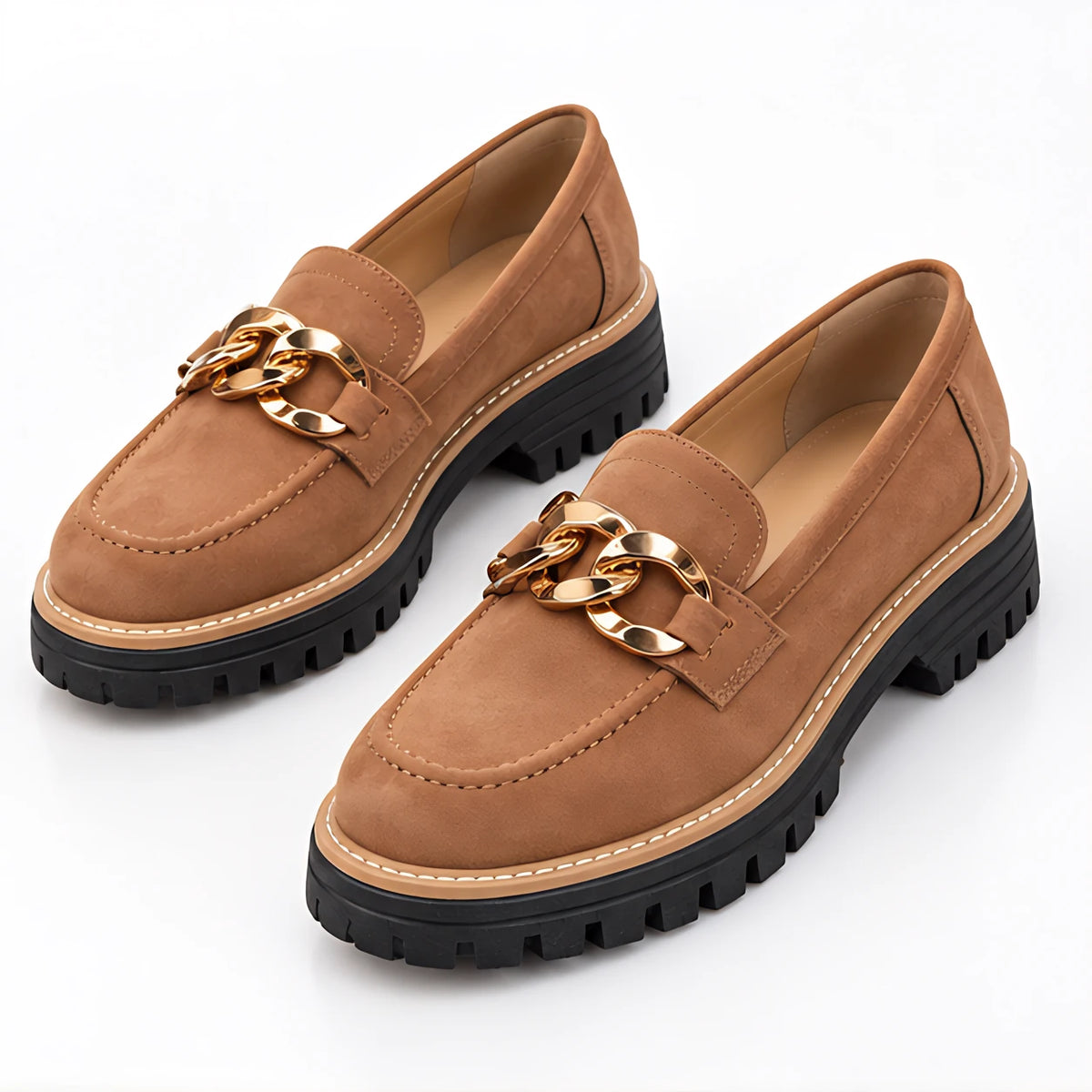 Blythe Women's Chunky Platform Suede Loafers - Brown - wap - Eric Muller - Image 2