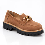 Blythe Women's Chunky Platform Suede Loafers - Brown - Footwear > Loafers > Platform Loafers - Eric Muller - Image 1