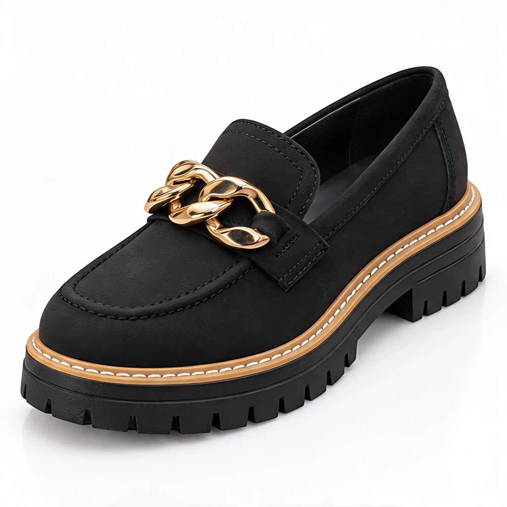 Blythe Women's Chunky Platform Suede Loafers - Black - Footwear > Loafers > Platform Loafers - Eric Muller - Image 1