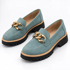 Blythe Women's Chunky Platform Suede Loafers - Green - wap - Eric Muller - Image 2