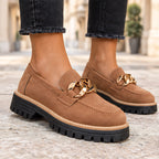 Blythe Women's Chunky Platform Suede Loafers - Brown - wapfoot - Eric Muller - Image 3