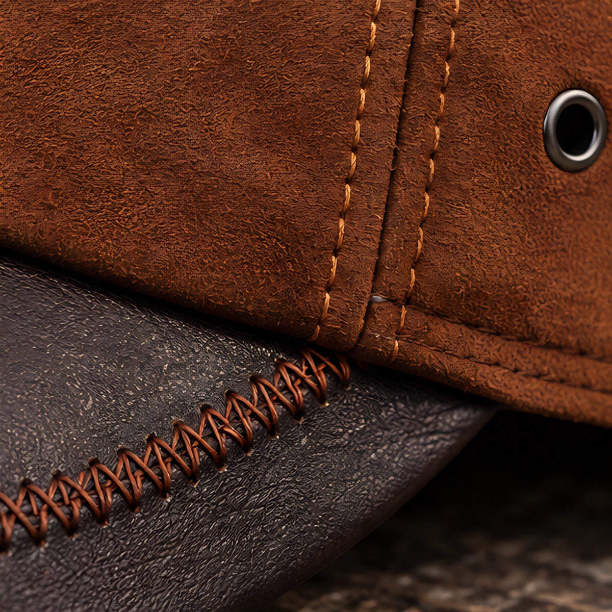 Bramwell Men's Genuine Leather Baseball Cap - Light Brown - male - Eric Muller - Image 3