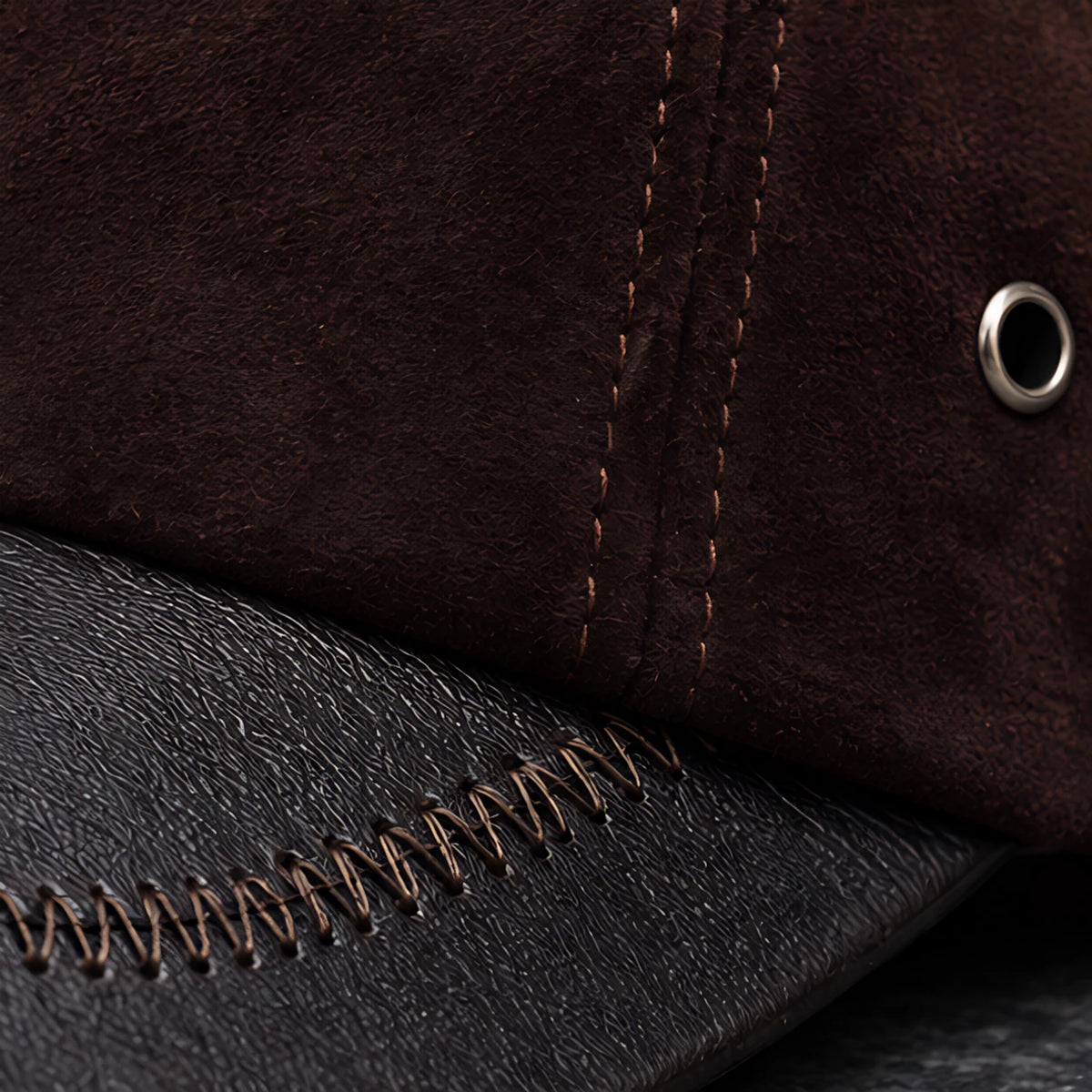 Bramwell Men's Genuine Leather Baseball Cap - Dark Brown - male - Eric Muller - Image 3