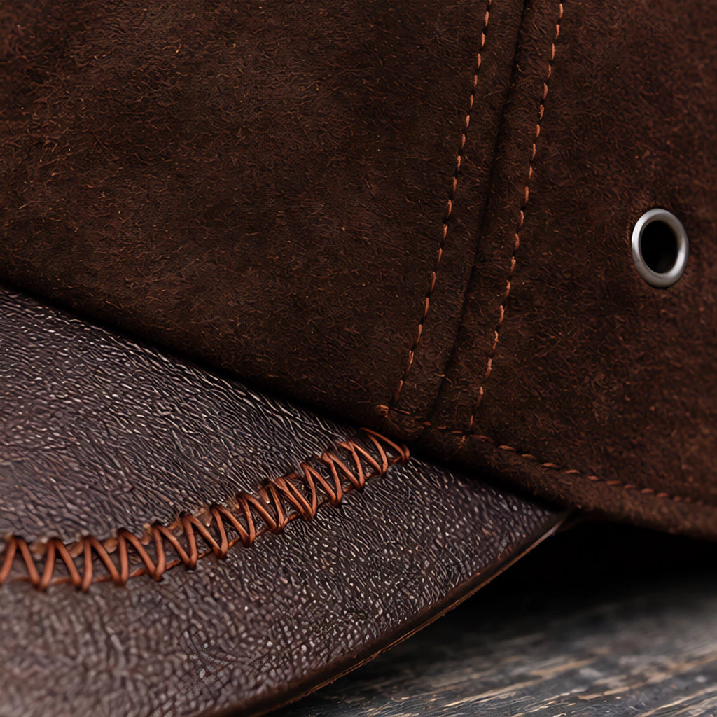 Bramwell Men's Genuine Leather Baseball Cap - Brown - male - Eric Muller - Image 3