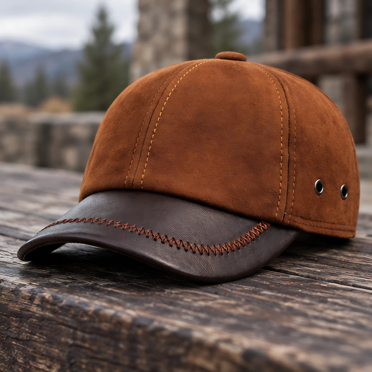Bramwell Men's Genuine Leather Baseball Cap - Light Brown - Accessories > Hats > Baseball Caps - Eric Muller - Image 2