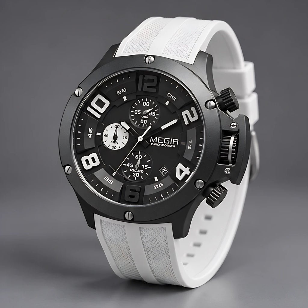 Bravik Men's Chronograph Watch 47mm - Pearl - Accessories > Watches > Chronograph Watches - Eric Muller - Image 1