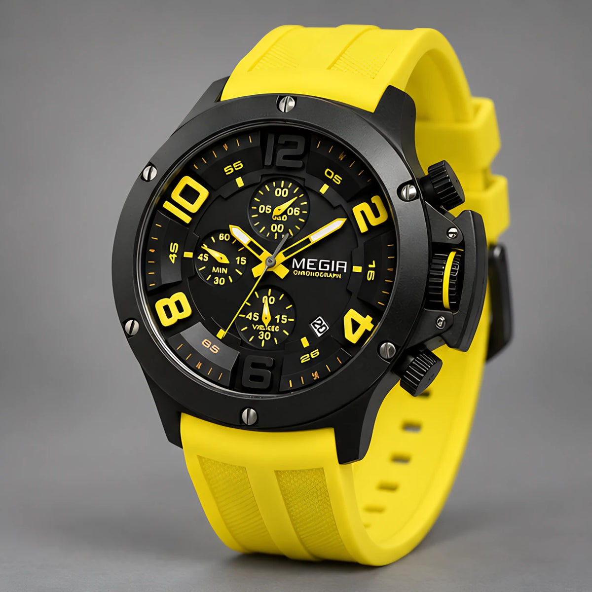 Bravik Men's Chronograph Watch 47mm - Canary Yellow - Accessories > Watches > Chronograph Watches - Eric Muller - Image 1