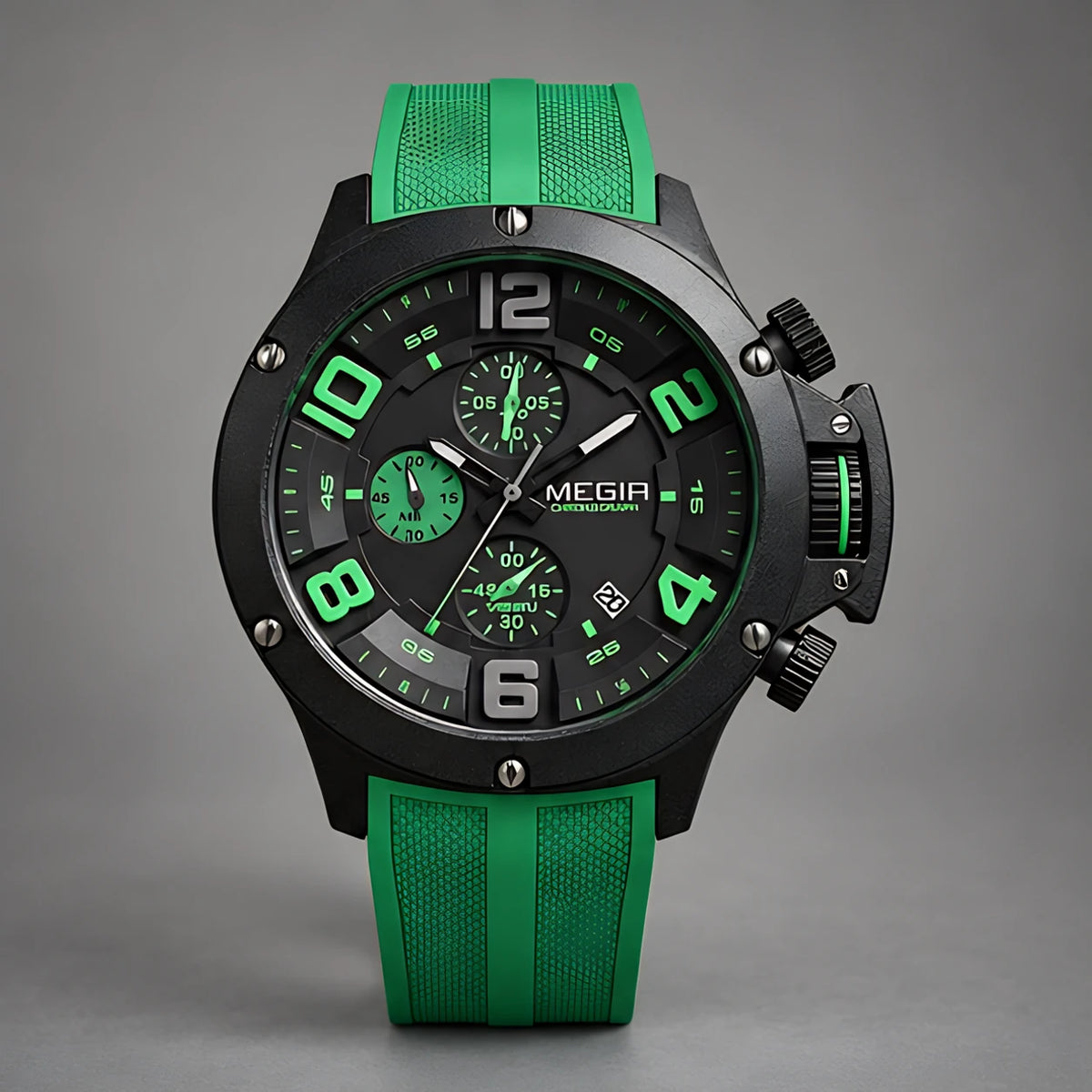 Bravik Men's Chronograph Watch 47mm - Forest Green - Accessories > Watches > Chronograph Watches - Eric Muller - Image 2