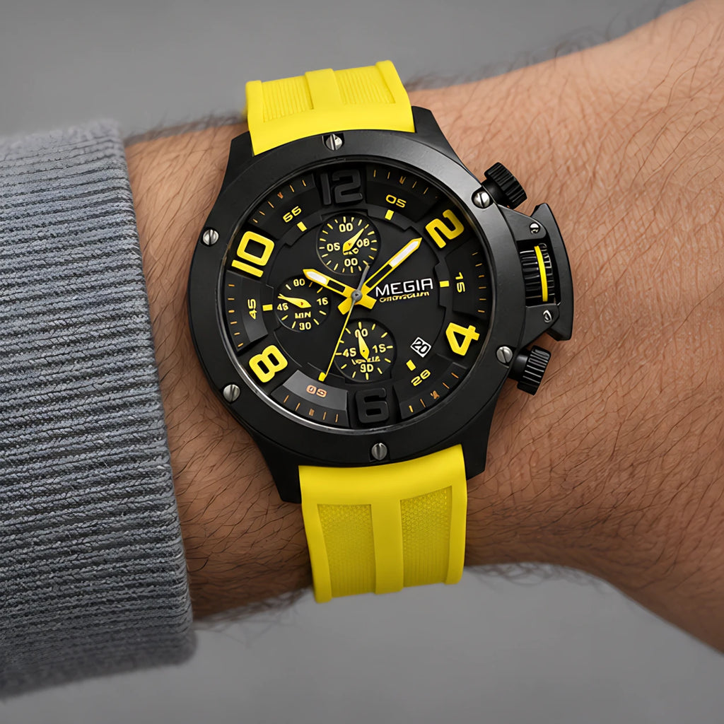 Bravik Men's Chronograph Watch 47mm - Canary Yellow - male - Eric Muller - Image 3