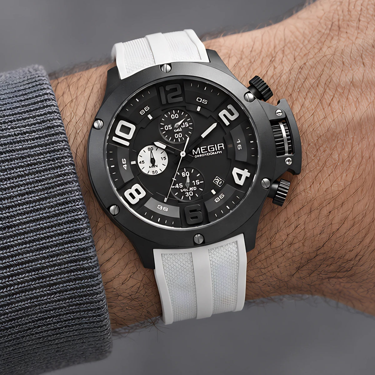 Bravik Men's Chronograph Watch 47mm - Pearl - male - Eric Muller - Image 3