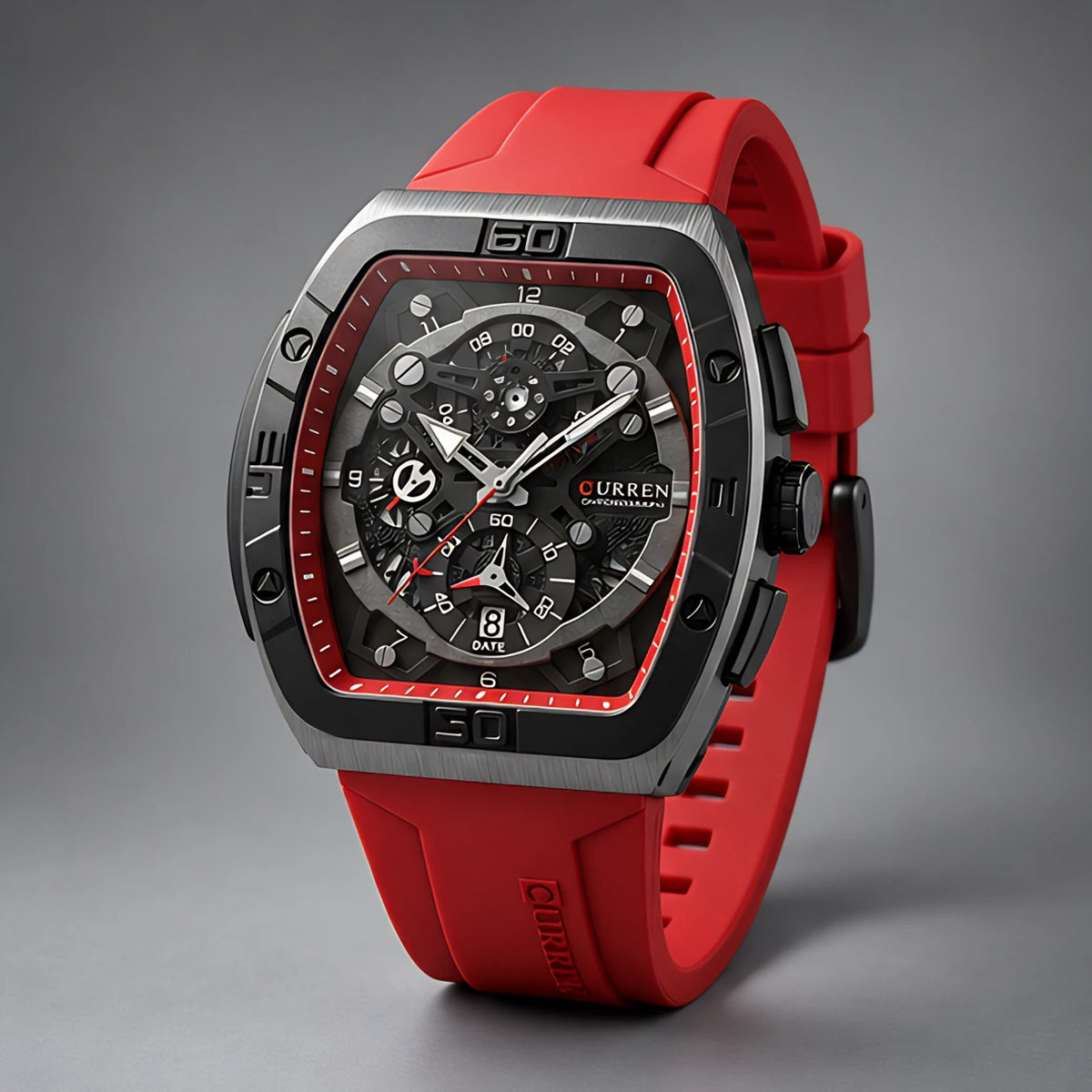 Braxley Men's Tonneau Chronograph Watch 49mm - Crimson - Accessories > Watches > Chronograph Watches - Eric Muller - Image 1