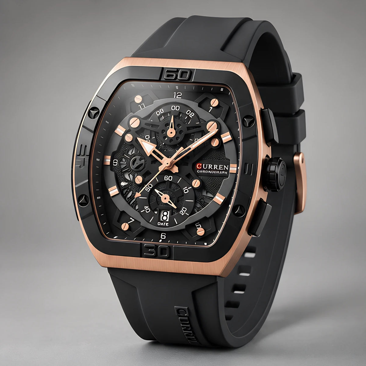 Braxley Men's Tonneau Chronograph Watch 49mm - Charcoal - Accessories > Watches > Chronograph Watches - Eric Muller - Image 1