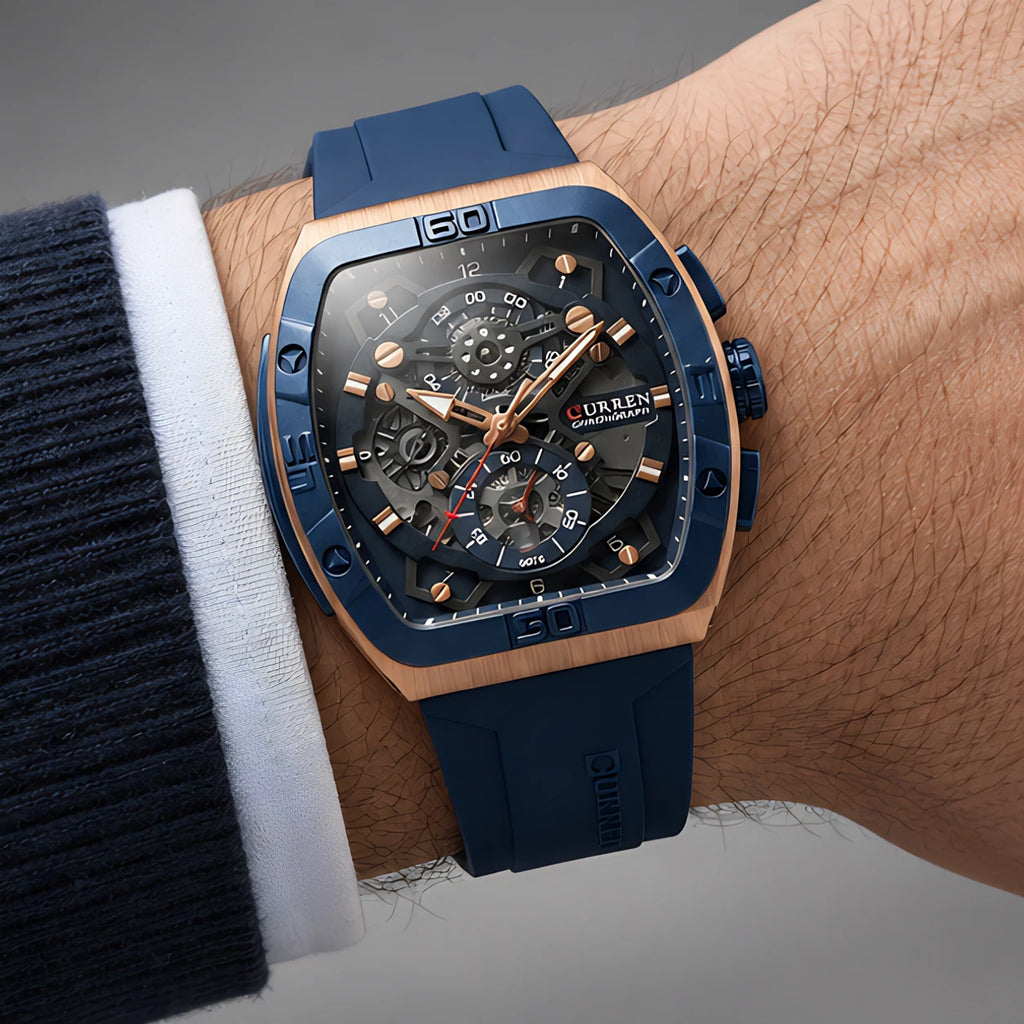 Braxley Men's Tonneau Chronograph Watch 49mm - Royal Blue - male - Eric Muller - Image 3