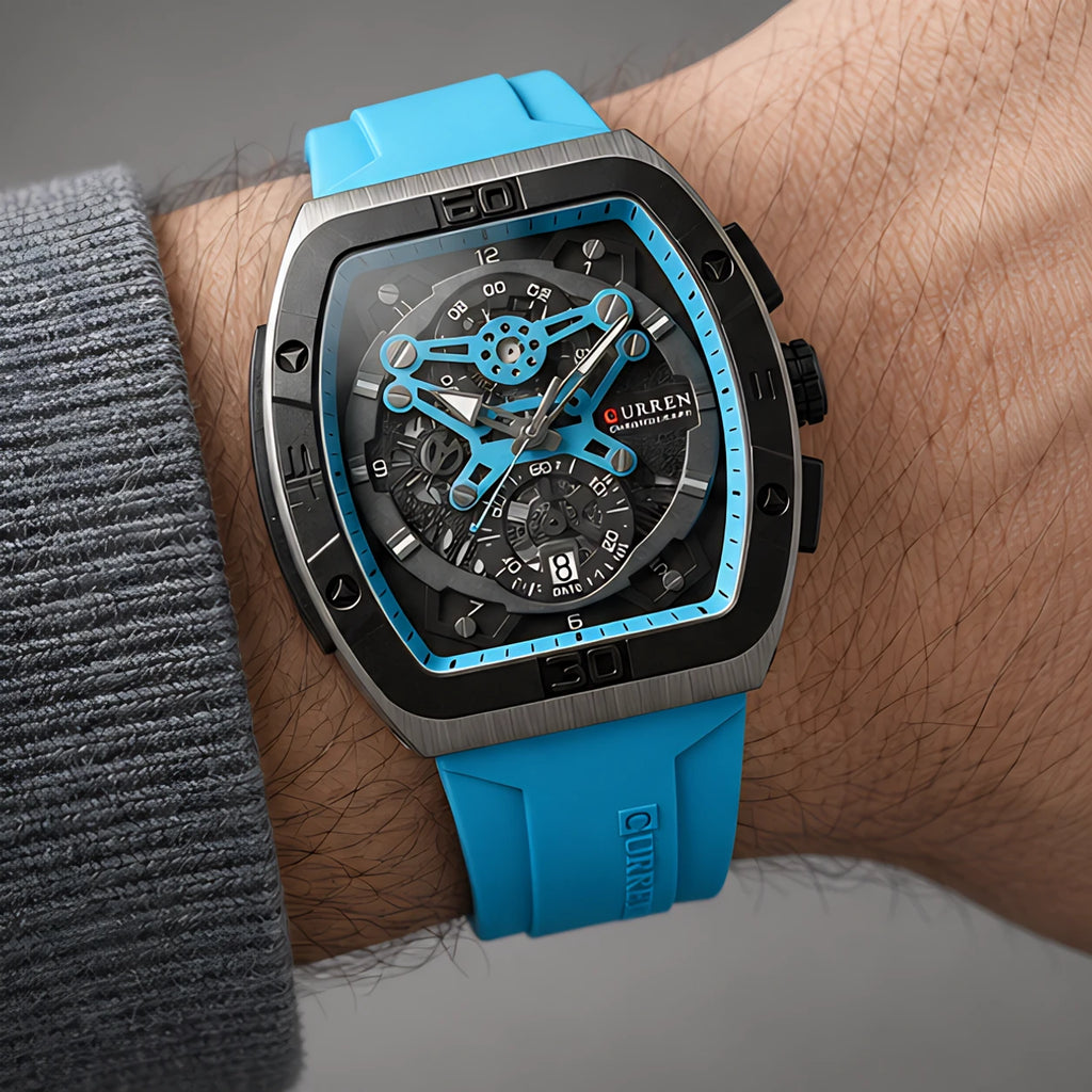 Braxley Men's Tonneau Chronograph Watch 49mm - Hyper Blue - male - Eric Muller - Image 3