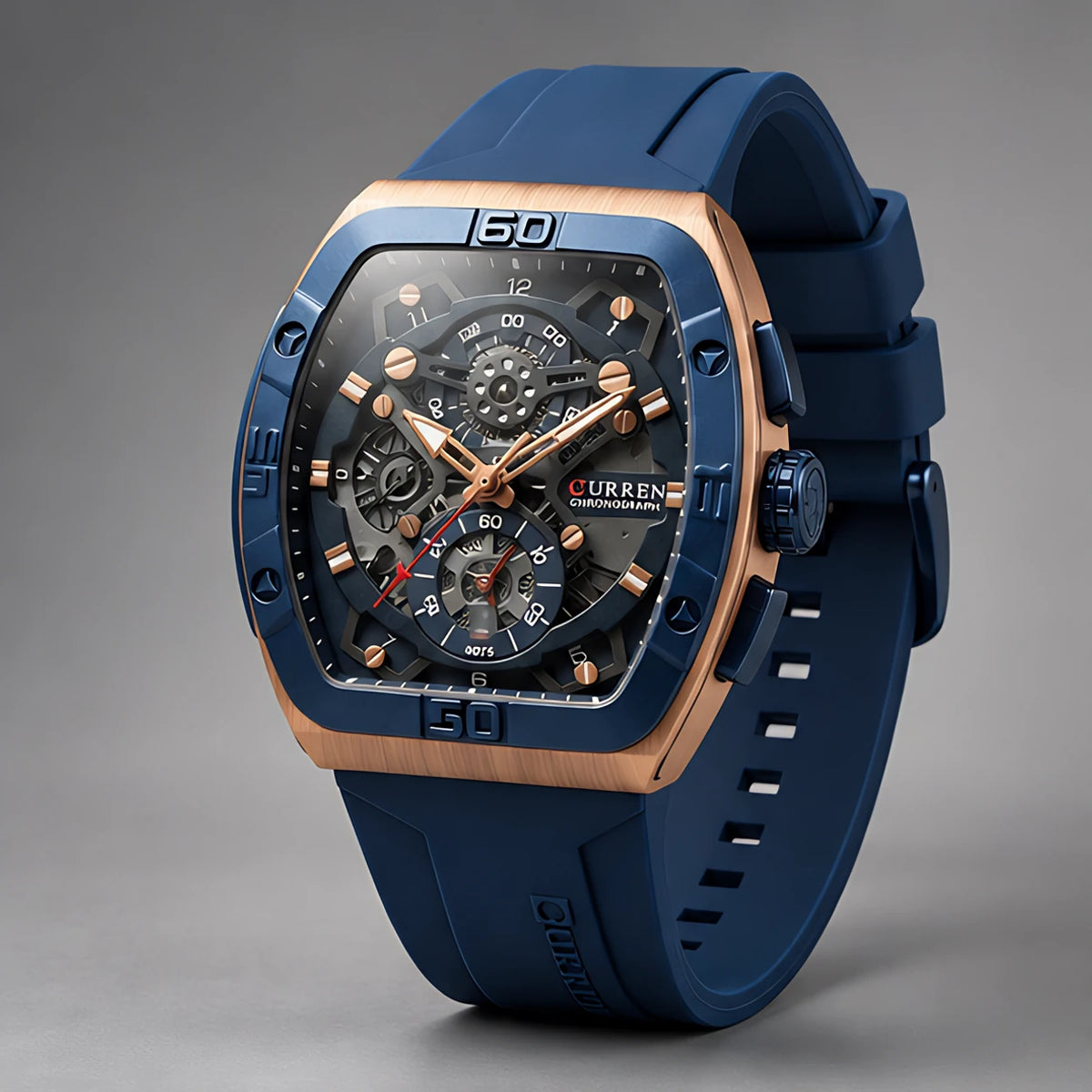 Braxley Men's Tonneau Chronograph Watch 49mm - Royal Blue - Accessories > Watches > Chronograph Watches - Eric Muller - Image 1