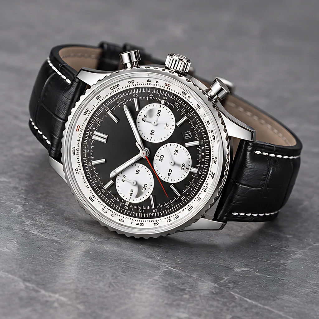 Briarwood Men's Water-Resistant Leather Strap Quartz Watch - Black - Men's Accessories > Watches > Quartz Watches - Eric Muller - Image 2