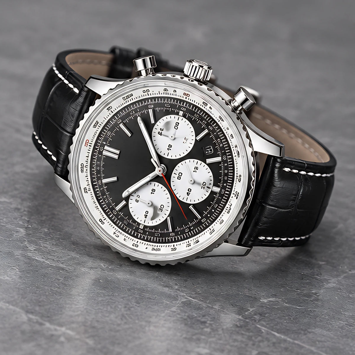 Briarwood Men's Water-Resistant Leather Strap Quartz Watch - Black - Men's Accessories > Watches > Quartz Watches - Eric Muller - Image 2