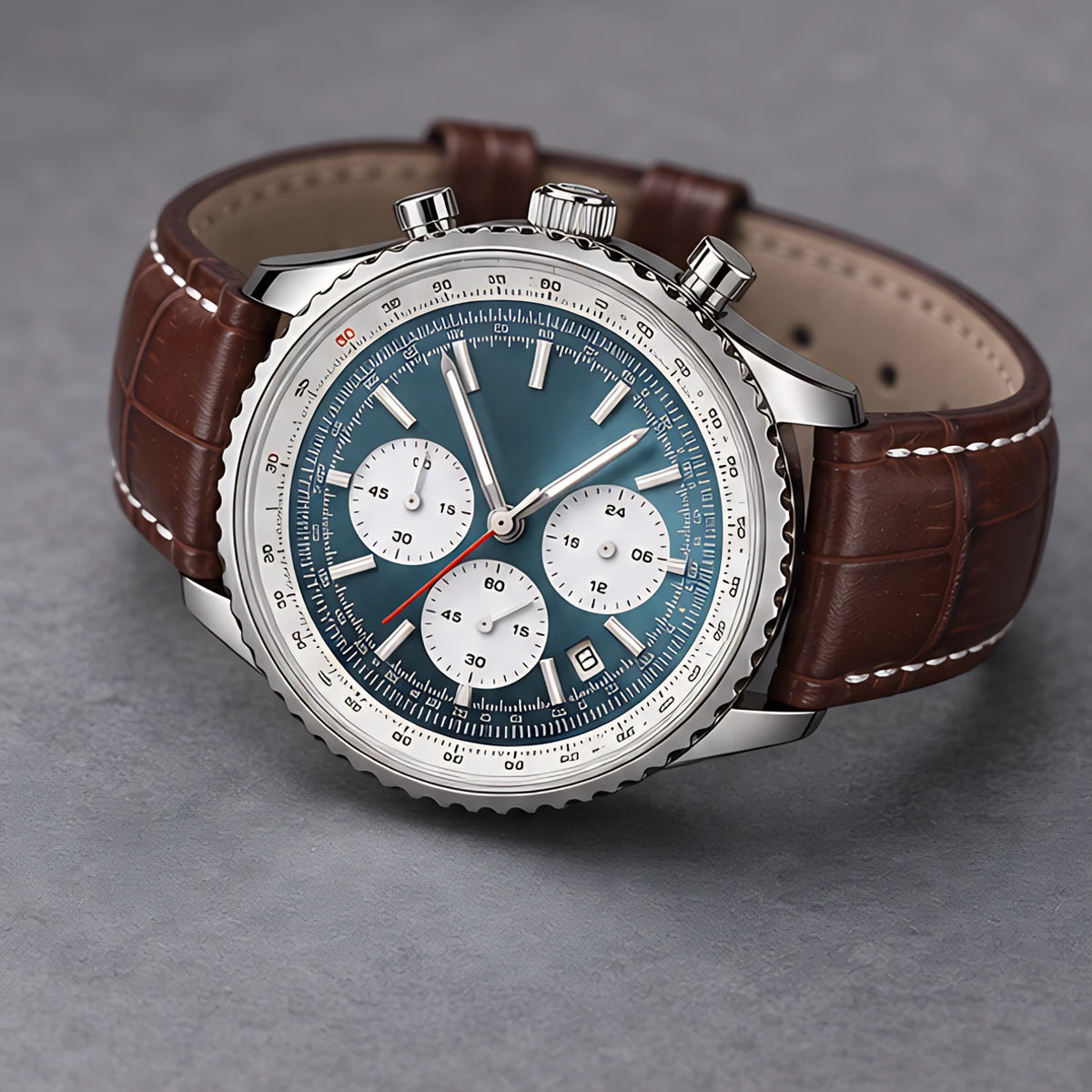 Briarwood Men's Water-Resistant Leather Strap Quartz Watch - Blue - Men's Accessories > Watches > Quartz Watches - Eric Muller - Image 2