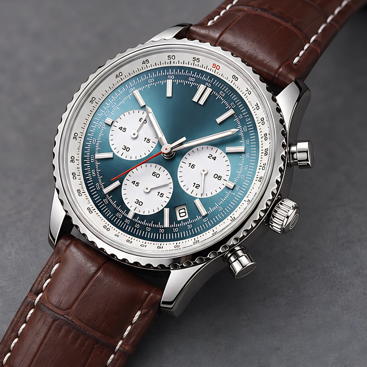 Briarwood Men's Water-Resistant Leather Strap Quartz Watch - Blue - male - Eric Muller - Image 3