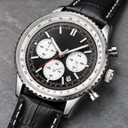 Briarwood Men's Water-Resistant Leather Strap Quartz Watch - Black - male - Eric Muller - Image 3