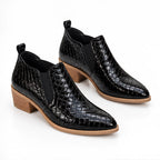 Brielle Women's Woven Leather Low Block Heel Loafers - Black - wap - Eric Muller - Image 2