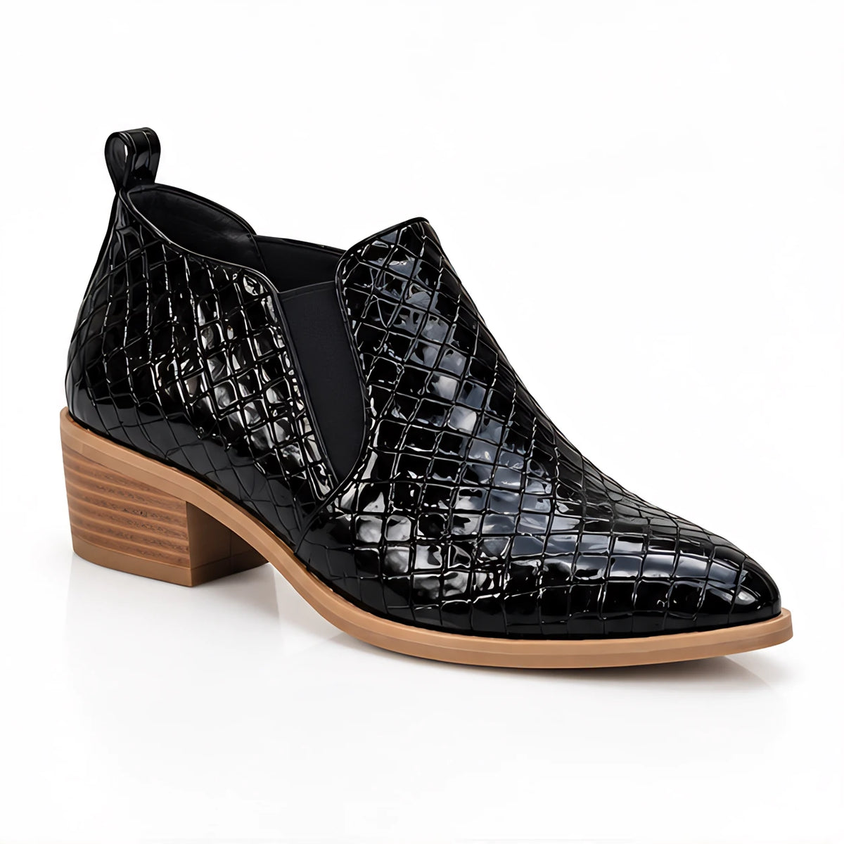 Brielle Women's Woven Leather Low Block Heel Loafers - Black - Footwear > Loafers > Heeled Loafers - Eric Muller - Image 1