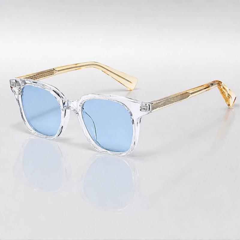 Briselle Women's Sculpted Square Sunglasses - Clear & Gold - Accessories > Eyewear > Rounded Square Sunglasses - Eric Muller - Image 1