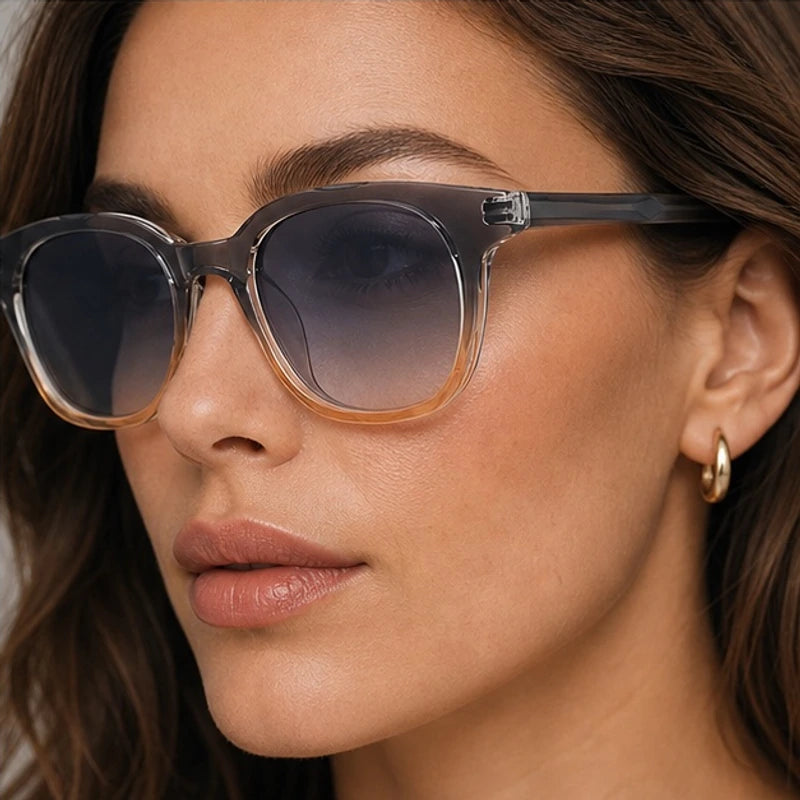 Briselle Women's Sculpted Square Sunglasses - Dark Gray - square frame - Eric Muller - Image 3