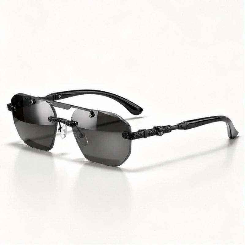 Caius Double-Bar Rimless Sunglasses - Graphite - Sunglasses - Eric Muller - Image 1