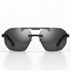 Caius Double-Bar Rimless Sunglasses - Graphite - sunglasses - Eric Muller - Image 2